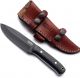 GCS Custom Handmade Black & White G10 Handle D2 Tool Steel Survival Tactical Hunting Fixed Blade Knife with Brown Leather Right or Left Hand Horizontal Fixed Blade Knife Sheath GCS229 (Black) 